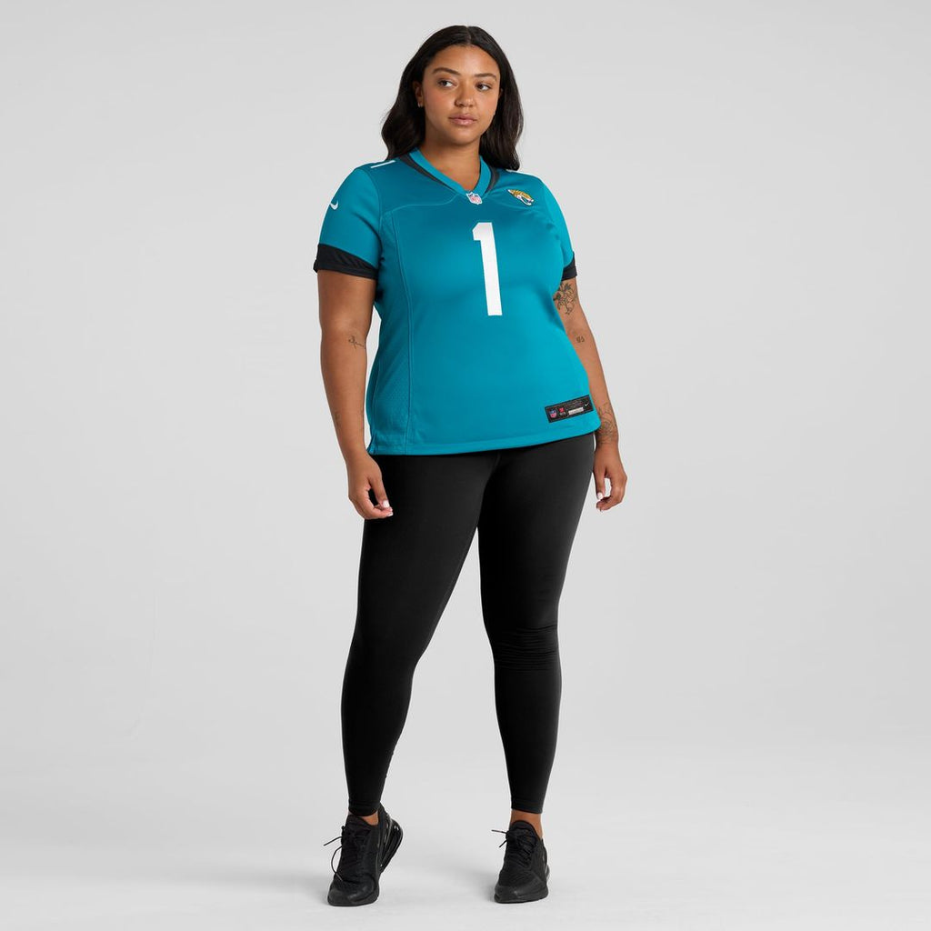 Number 1 Bride Jacksonville Jaguars Women's Game Jersey - Teal