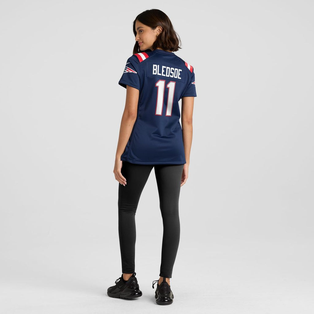 Drew Bledsoe New England Patriots Women's Game Retired Player Jersey - Navy
