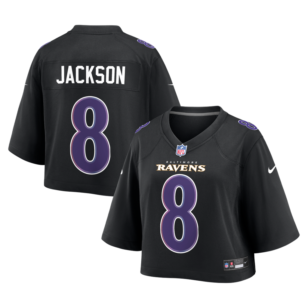 Lamar Jackson Baltimore Ravens Women's Cropped Fashion Game Jersey - Black