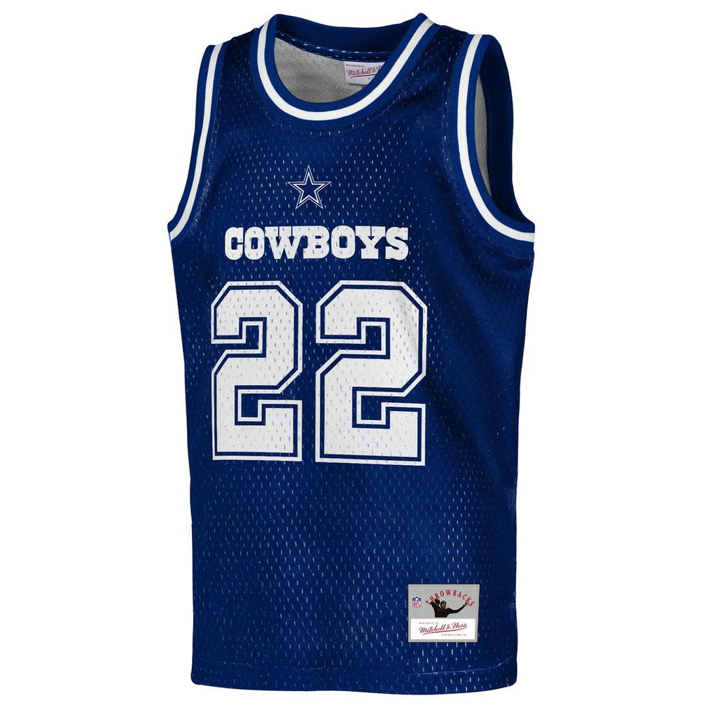 Emmitt Smith Dallas Cowboys Youth Retired Player NFL Basketball Fashion Jersey - Navy