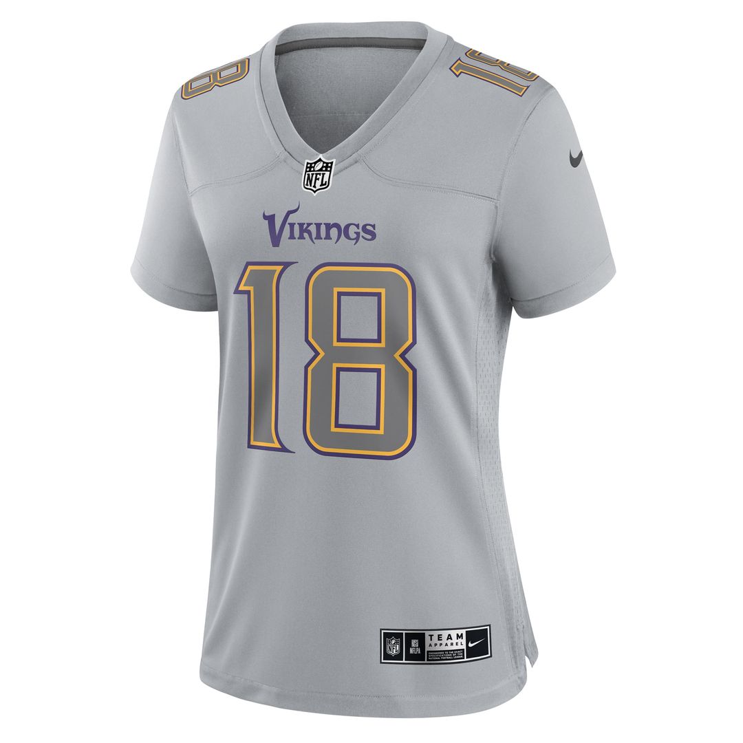 Justin Jefferson Minnesota Vikings Women's Atmosphere Fashion Game Jersey - Gray