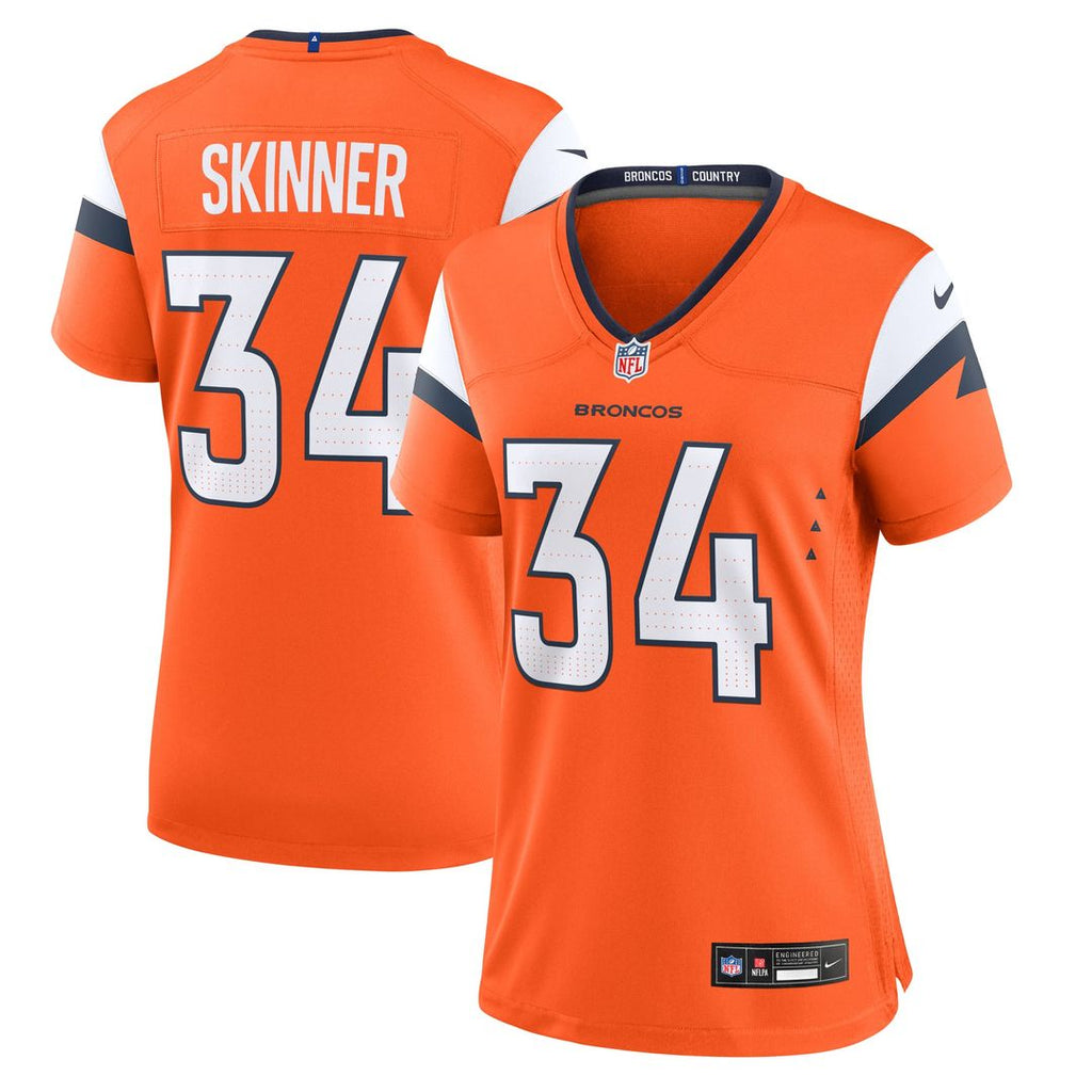 JL Skinner Denver Broncos Women's Team Game Jersey - Orange