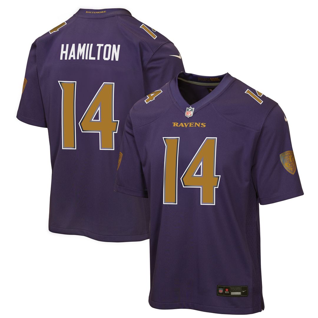 Kyle Hamilton Baltimore Ravens Youth Alternate 2 Game Jersey - Purple