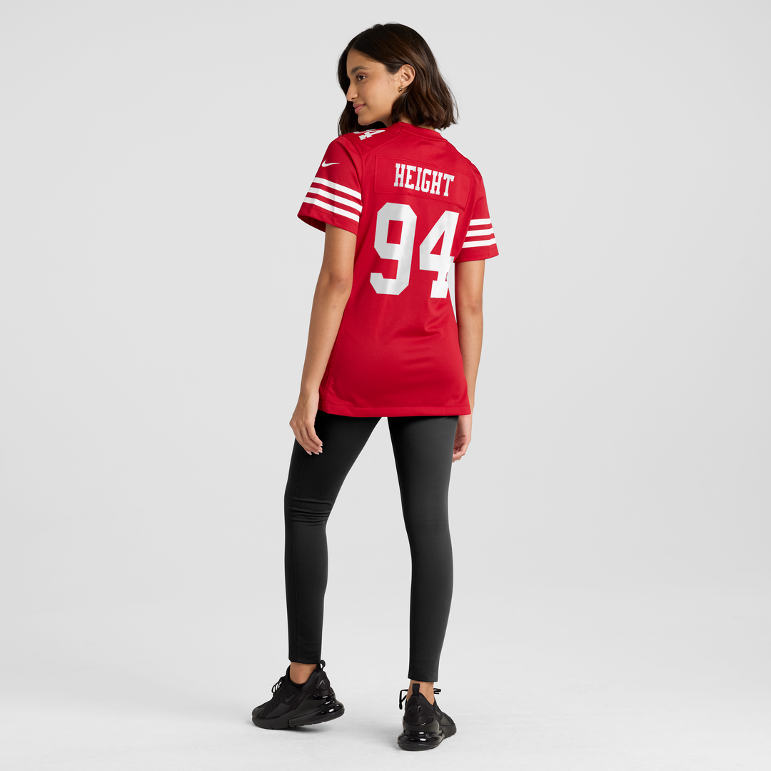 Romello Height San Francisco 49ers Women's Team Game Jersey - Scarlet