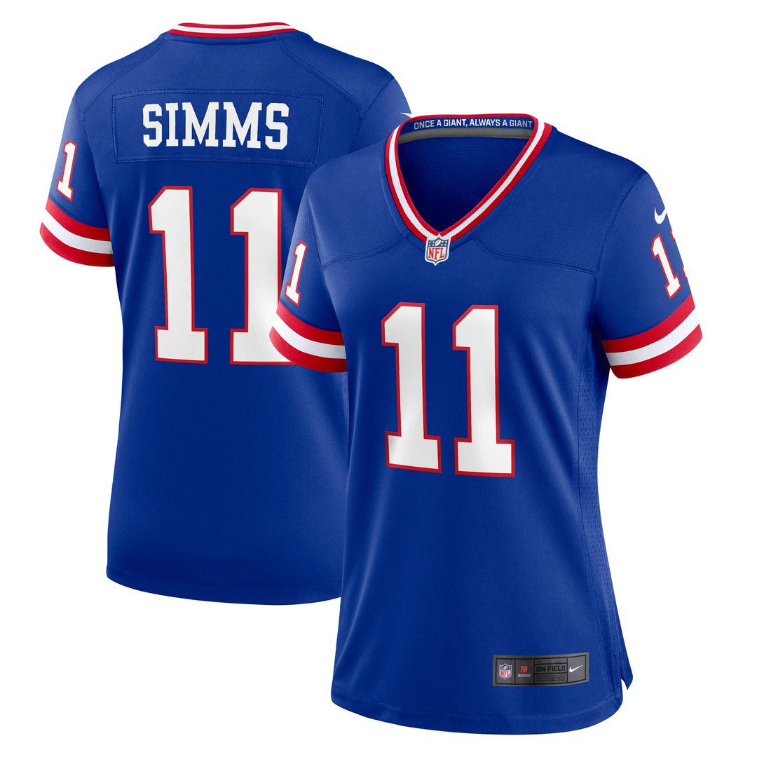 Phil Simms New York Giants Women's Classic Retired Player Game Jersey - Royal