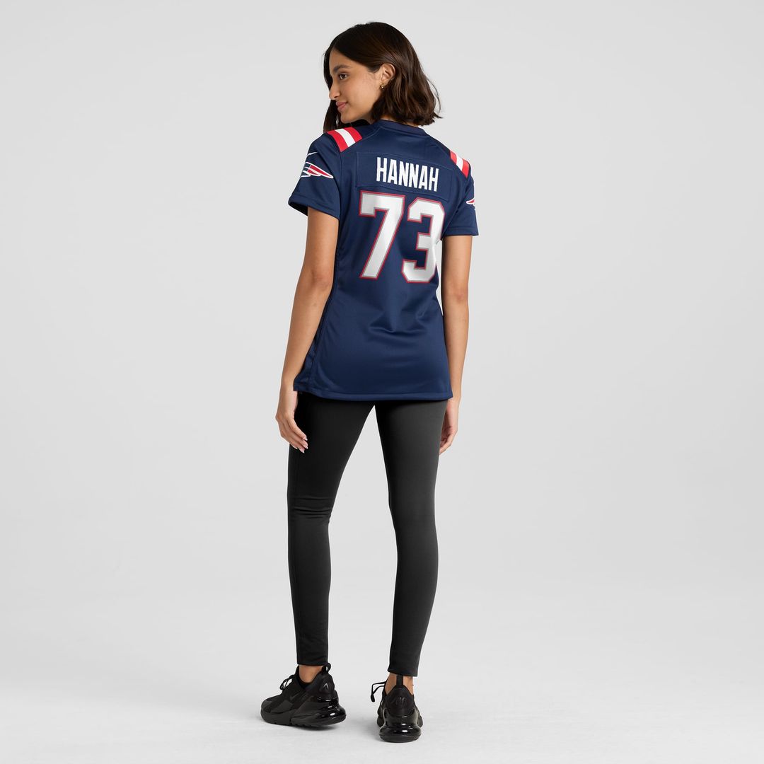John Hannah New England Patriots Women's Game Retired Player Jersey - Navy