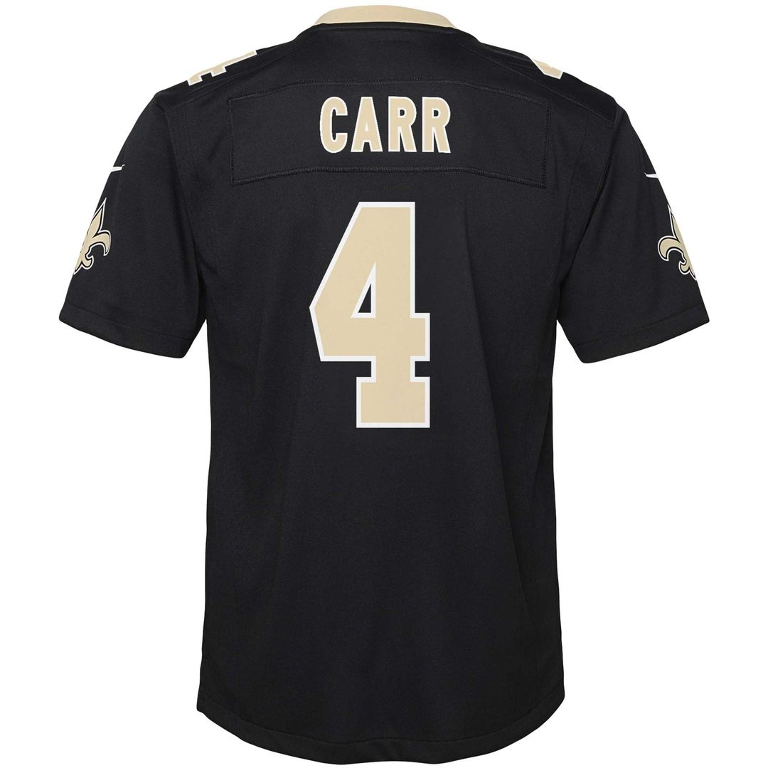 Derek Carr New Orleans Saints Youth Game Jersey - Black