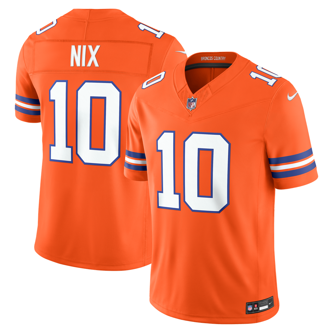 Bo Nix Denver Broncos Alternate Vapor F.U.S.E. Stitched Limited Jersey - Navy