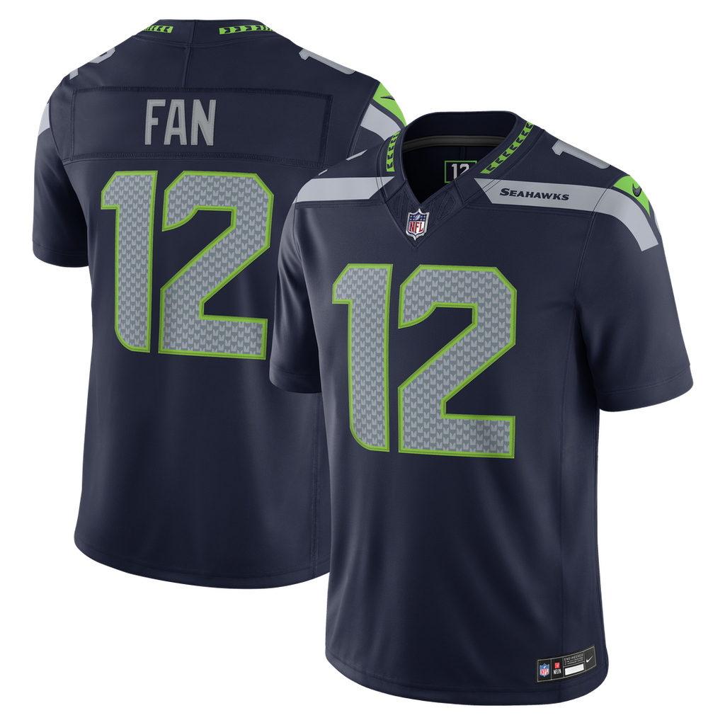 12s Seattle Seahawks Team Vapor F.U.S.E. Stitched Limited Jersey - College Navy