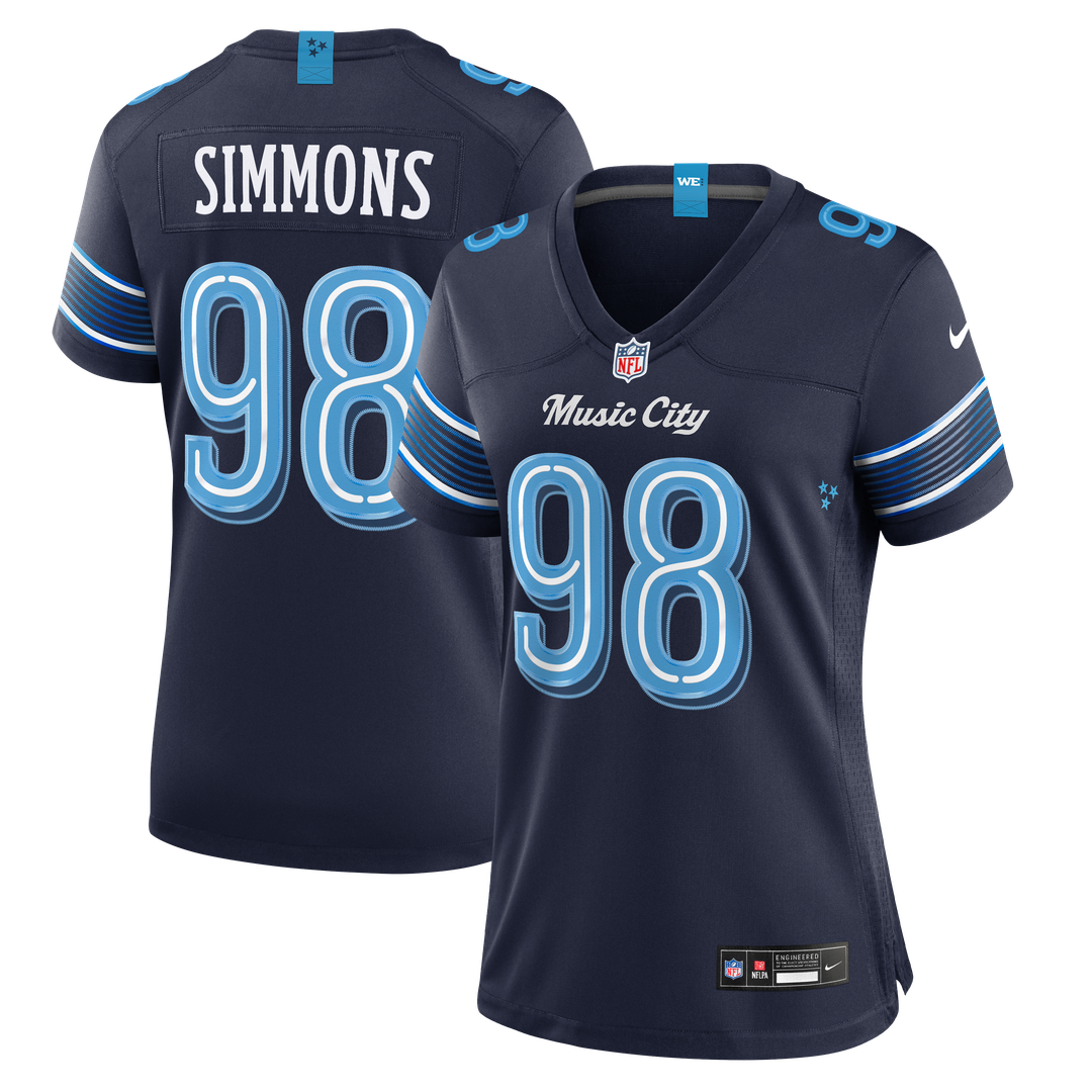 Jeffery Simmons Tennessee Titans Women's 2026 Rivalries Collection Game Jersey - Navy