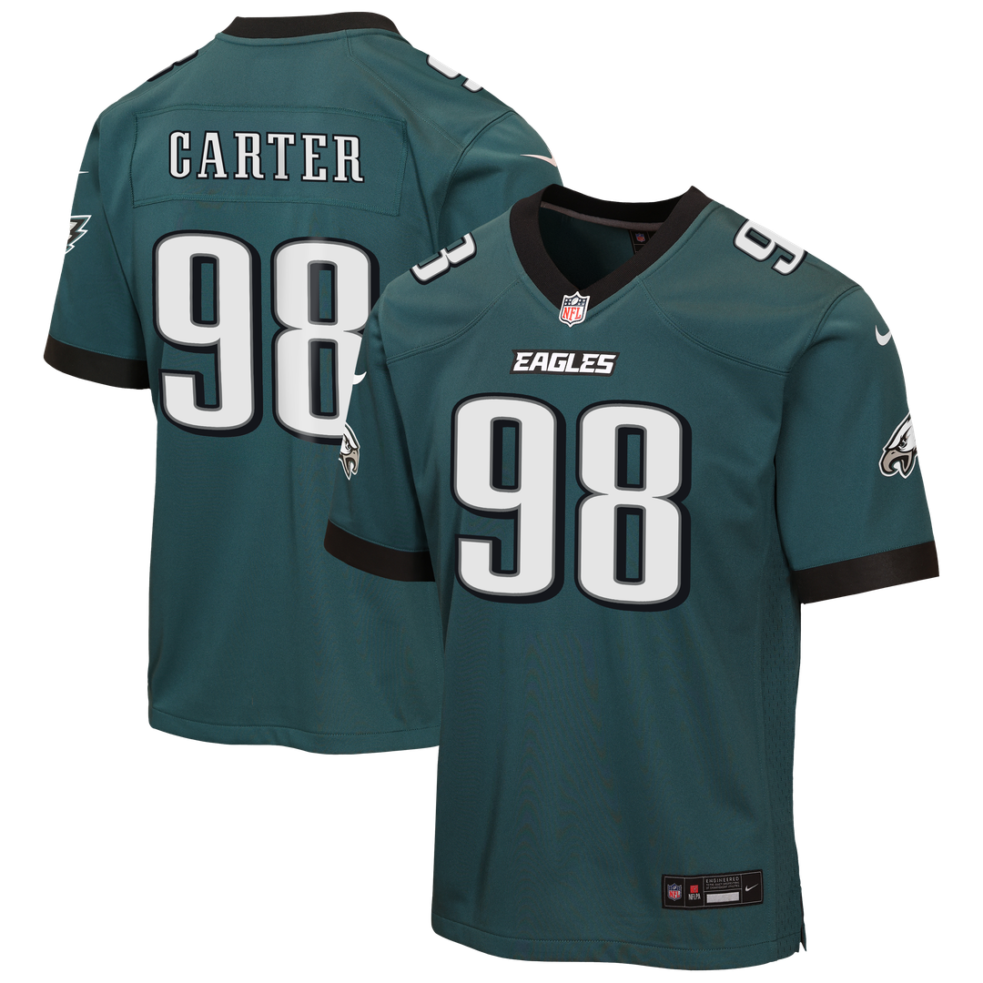 Jalen Carter Philadelphia Eagles Youth Team Game Jersey - Midnight Green