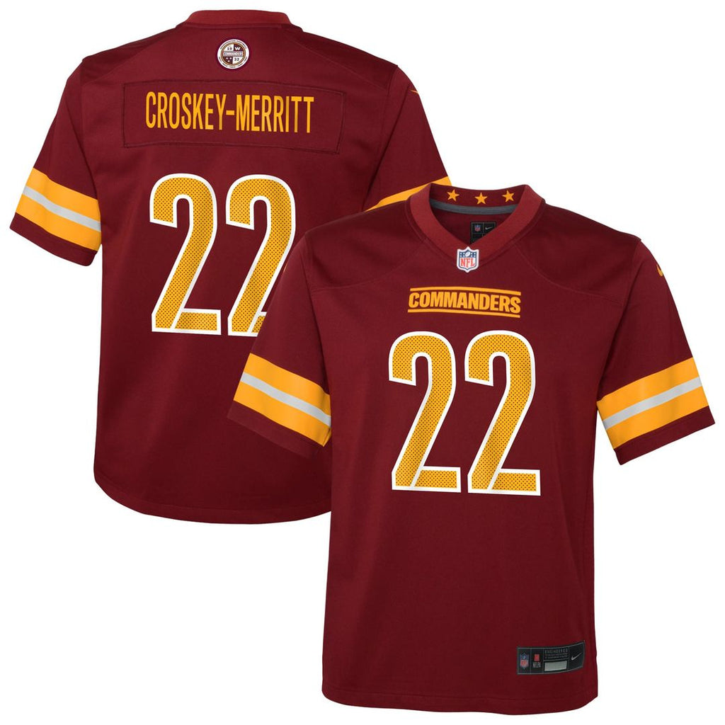 Jacory Croskey - Merritt Washington Commanders Youth Team Game Jersey - Burgundy