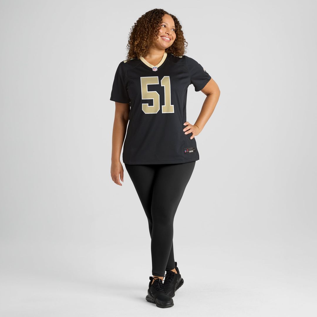 Jonathan Vilma New Orleans Saints Women's Game Retired Player Jersey - Black