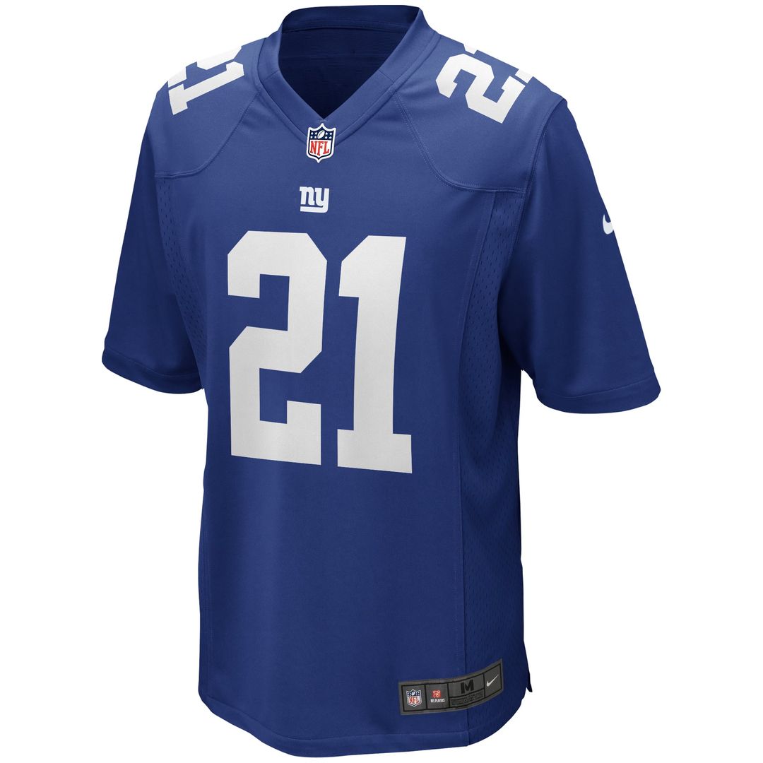 Tiki Barber New York Giants Game Retired Player Jersey - Royal