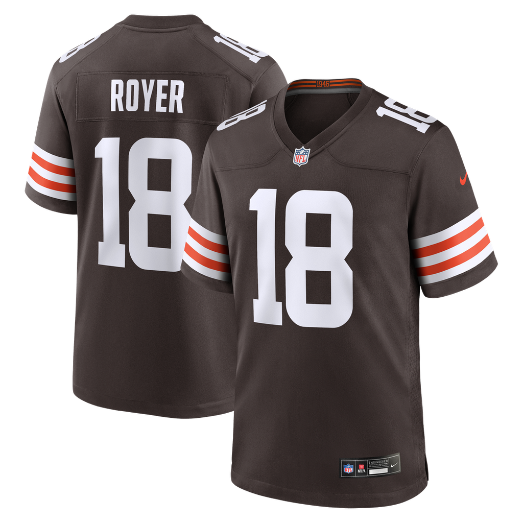 Joe Royer Cleveland Browns Game Jersey - Brown