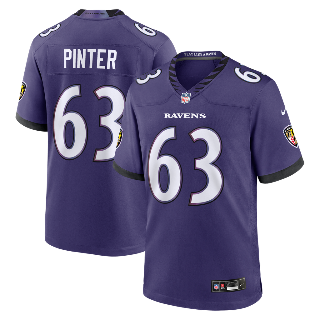 Danny Pinter Baltimore Ravens Team Game Jersey - Purple