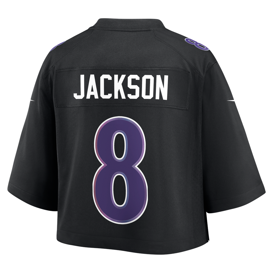 Lamar Jackson Baltimore Ravens Women's Cropped Fashion Game Jersey - Black
