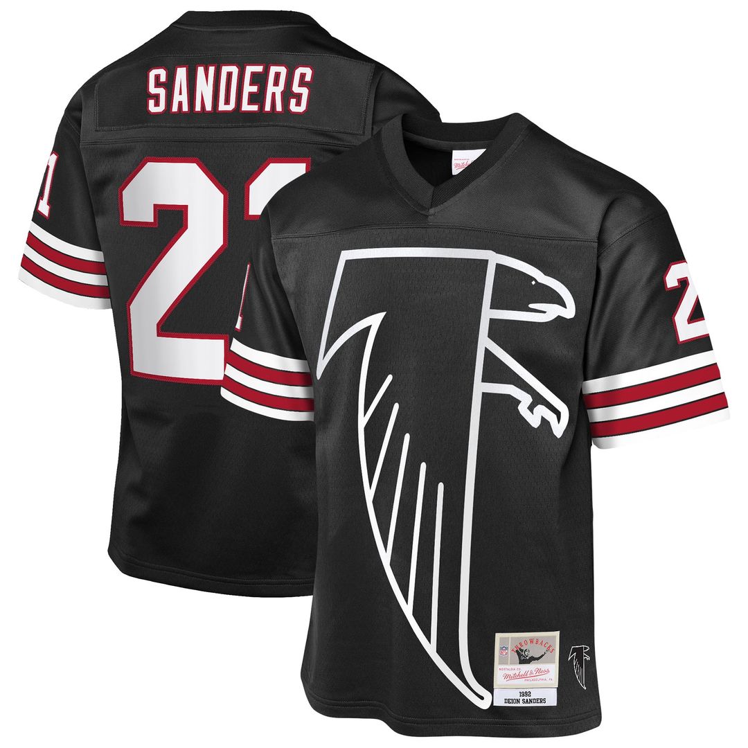 Deion Sanders Atlanta Falcons Youth 1992 Throwback Fashion Jersey - Black
