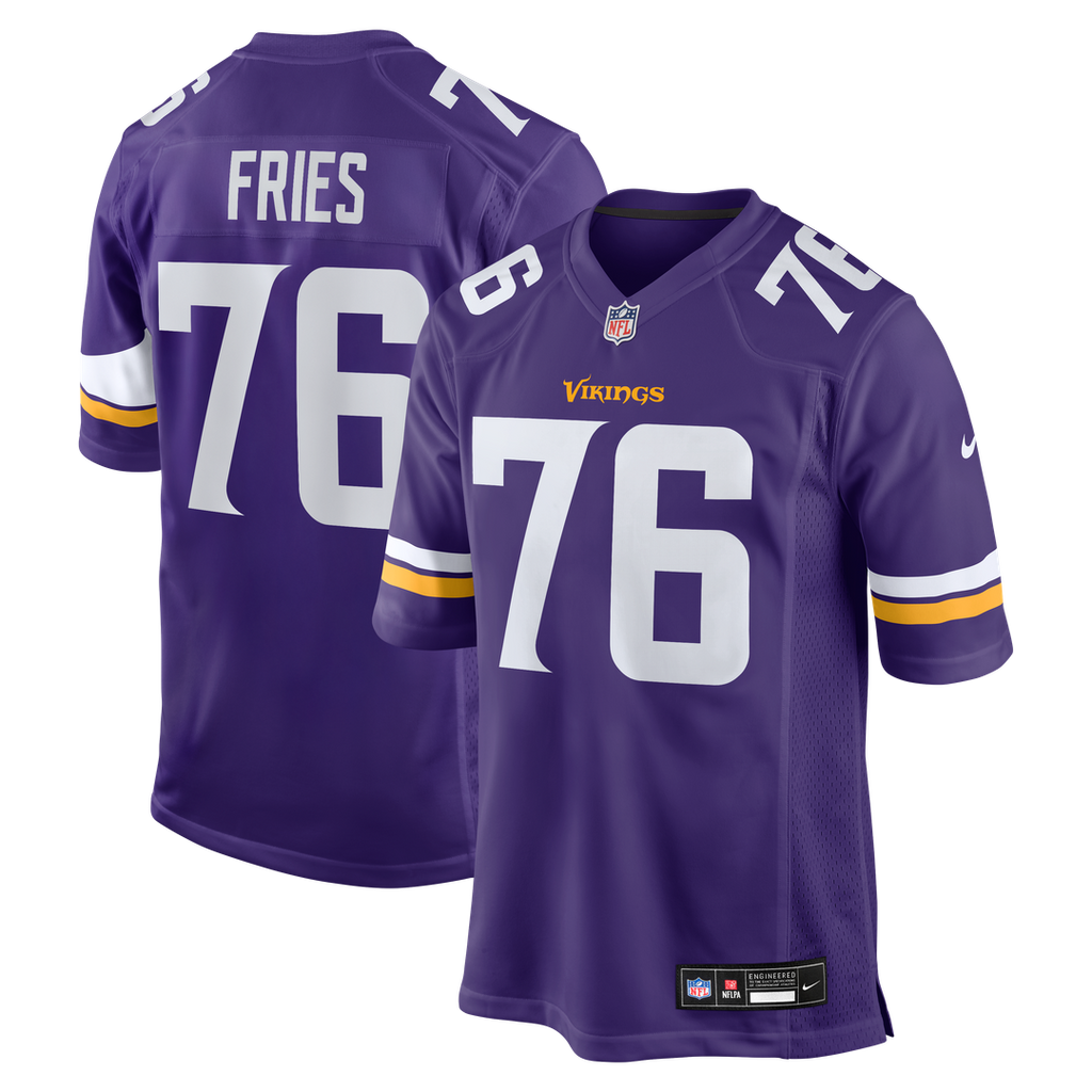 Will Fries Minnesota Vikings Team Game Jersey - Purple