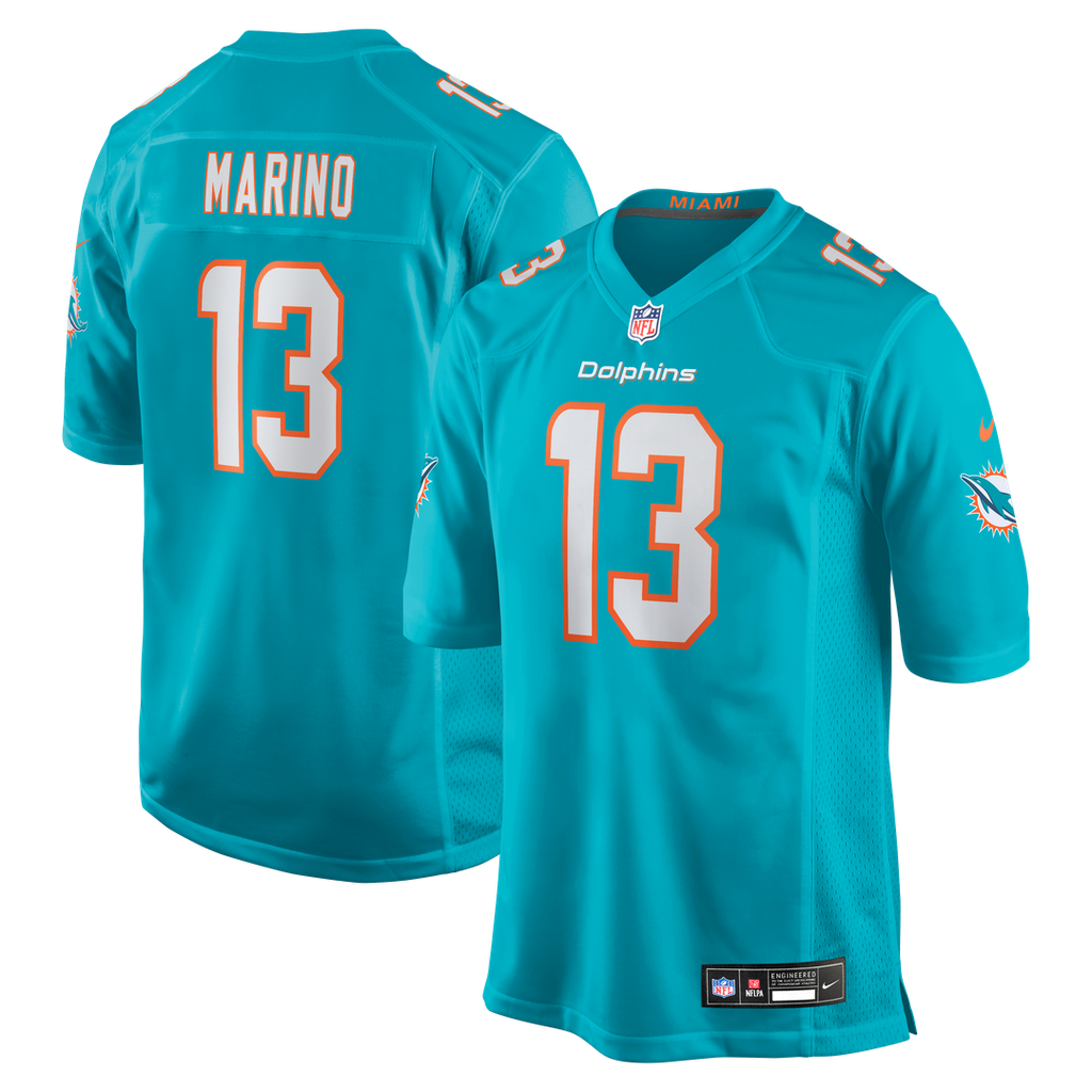 Dan Marino Miami Dolphins Game Retired Player Jersey - Aqua