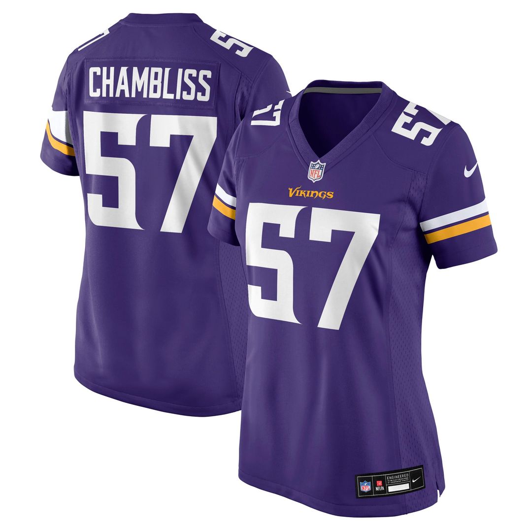 Chaz Chambliss Minnesota Vikings Women's Team Game Jersey - Purple