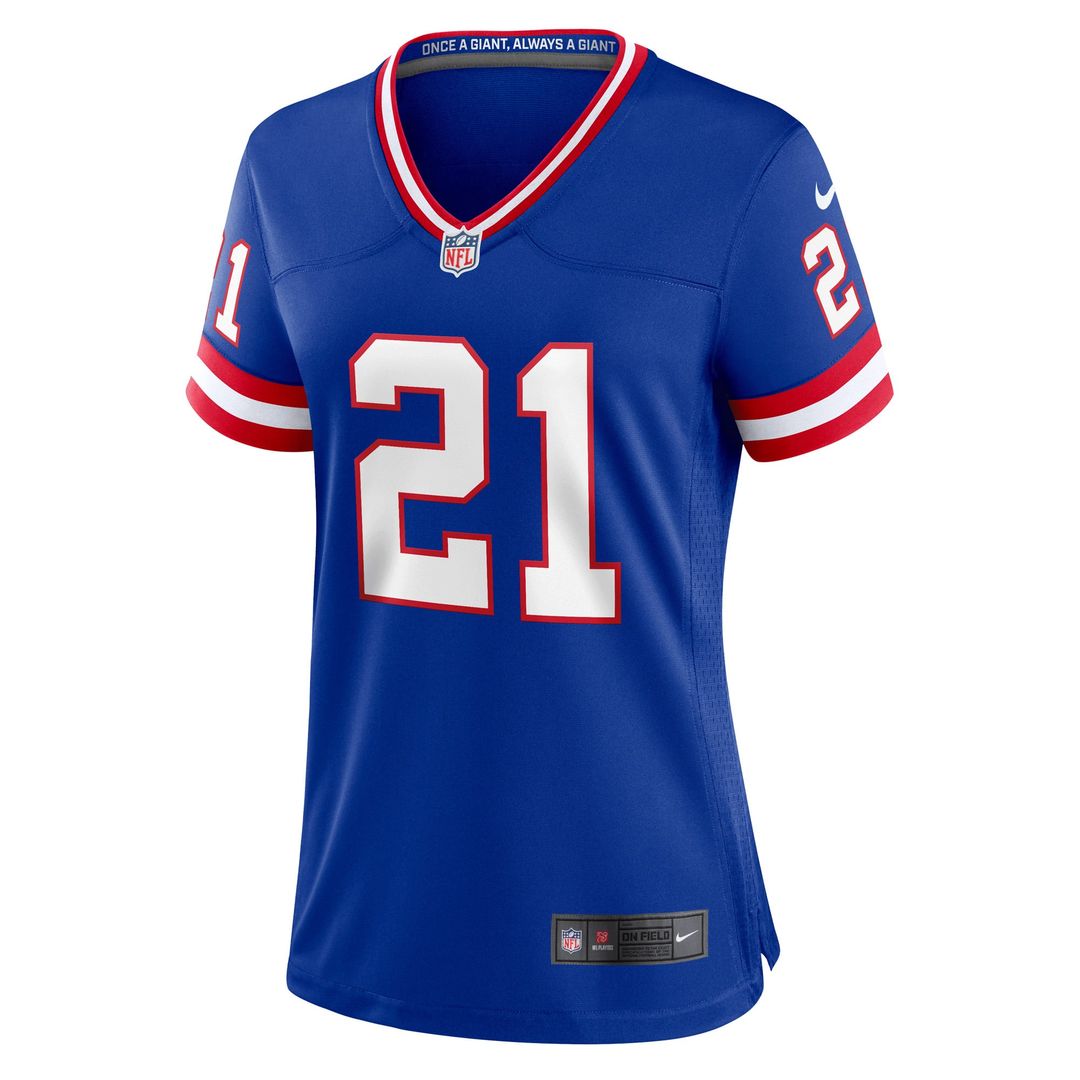Tiki Barber New York Giants Women's Classic Retired Player Game Jersey - Royal