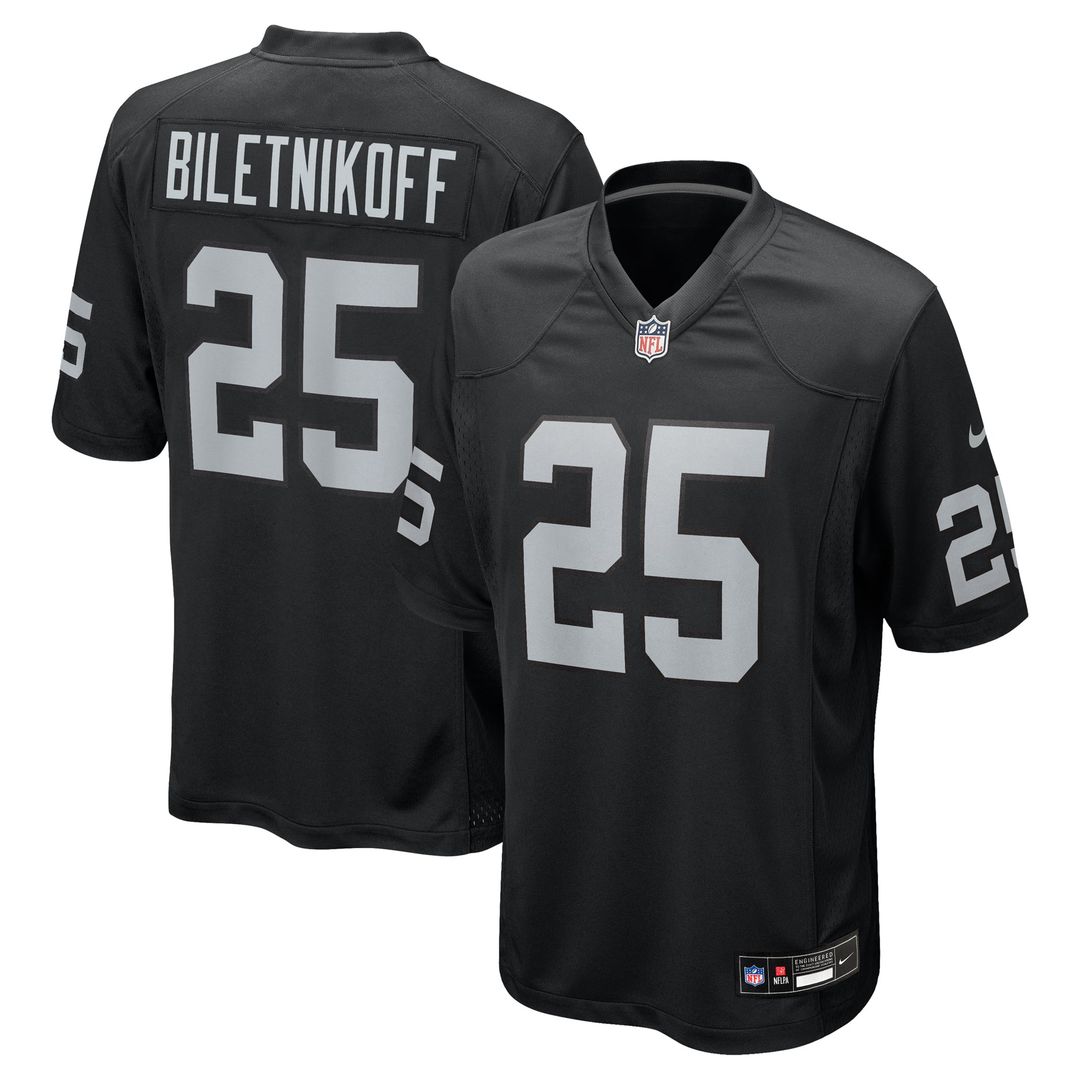 Fred Biletnikoff Las Vegas Raiders Game Retired Player Jersey - Black