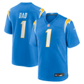 Number 1 Dad Los Angeles Chargers Game Jersey - Powder Blue
