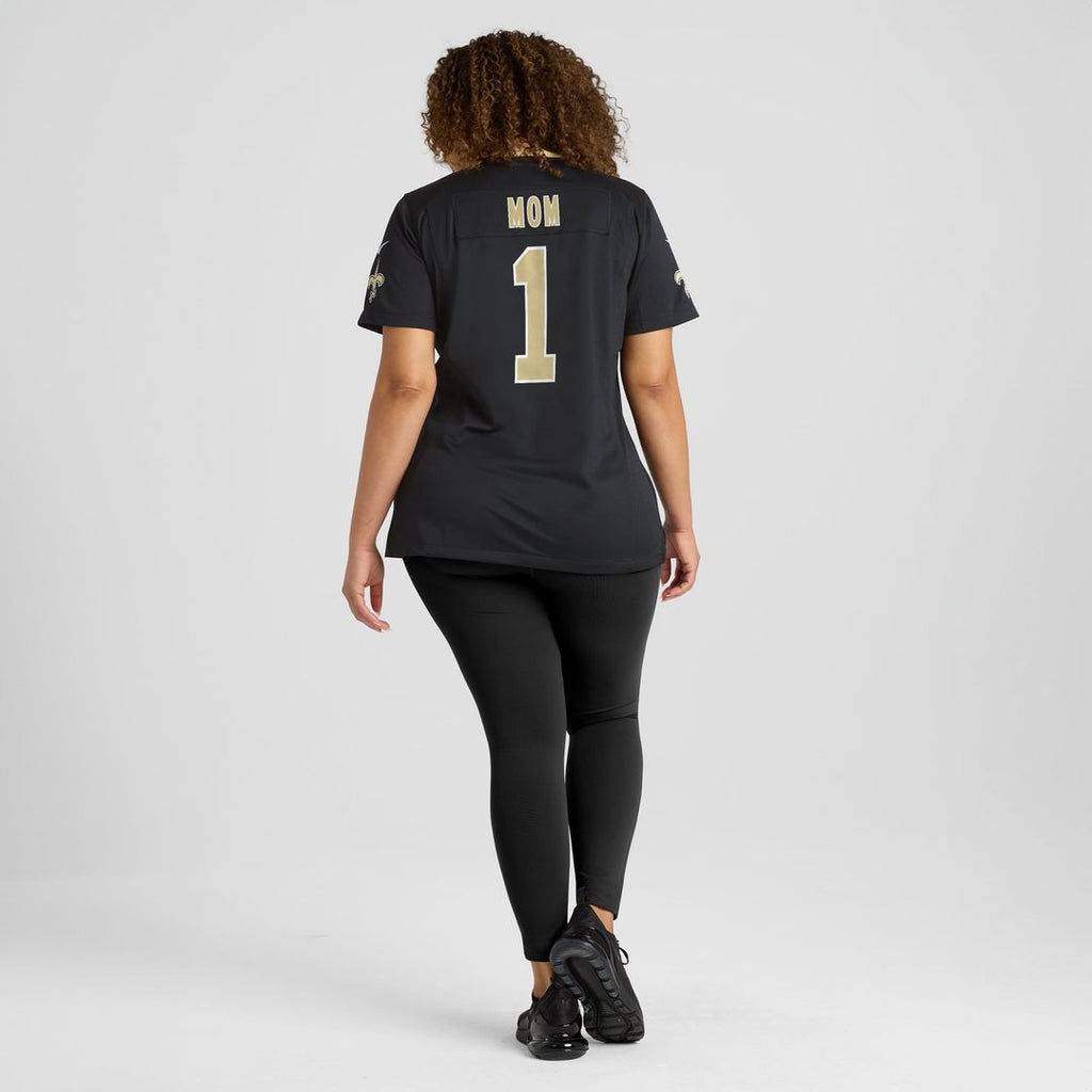 Number 1 Mom New Orleans Saints Women's Game Jersey - Black