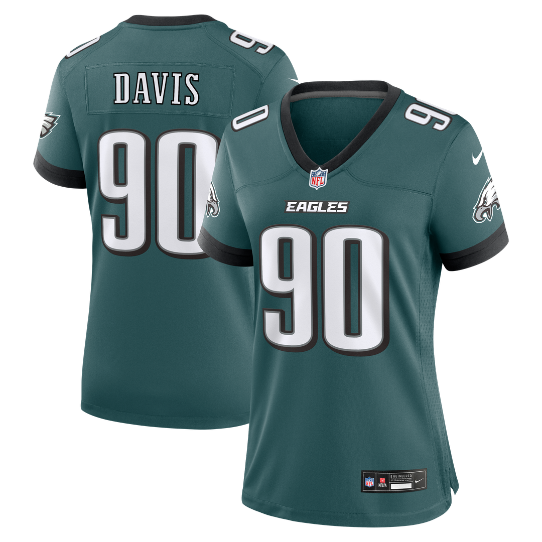 Jordan Davis Philadelphia Eagles Women's Team Game Jersey - Midnight Green
