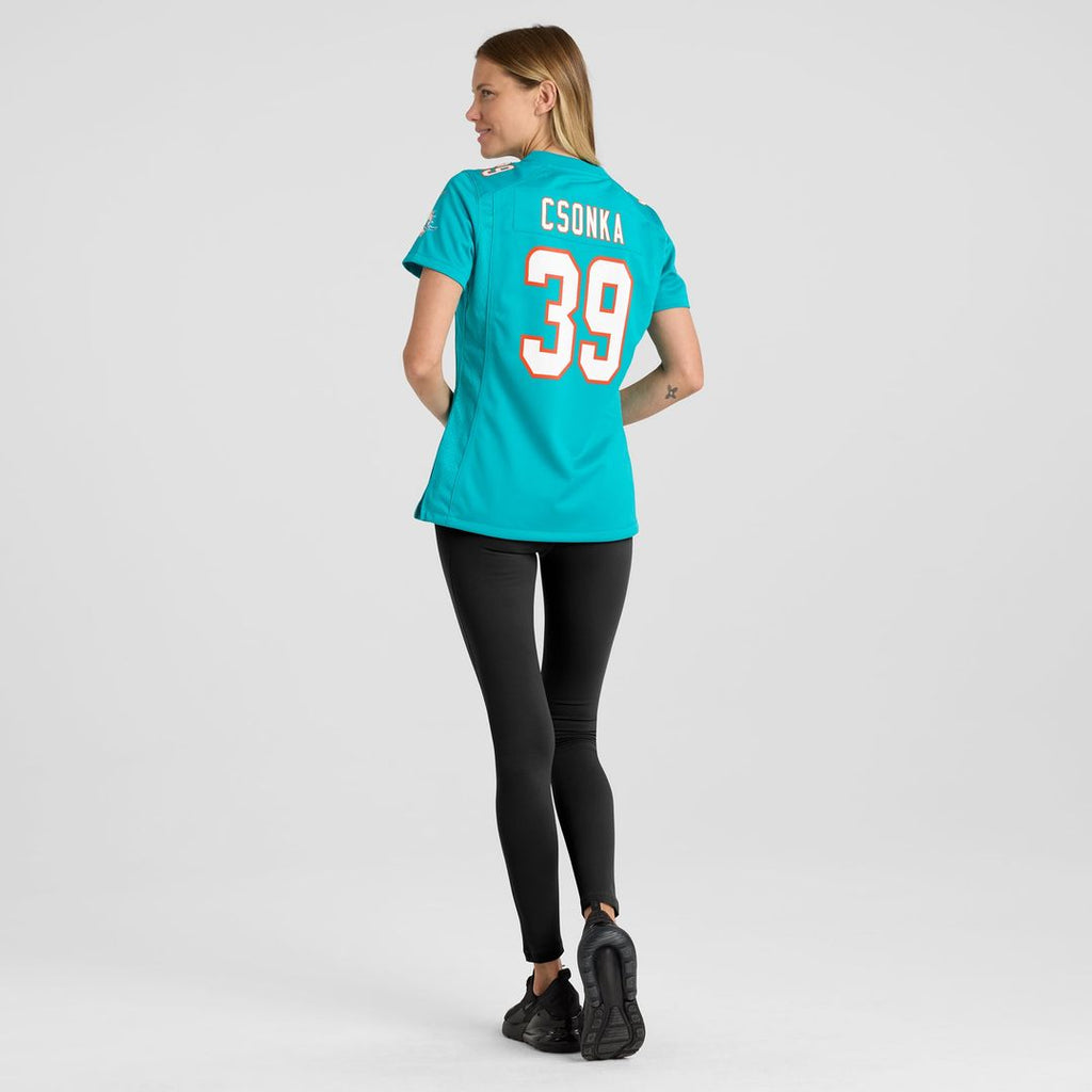 Larry Csonka Miami Dolphins Women's Game Retired Player Jersey - Aqua