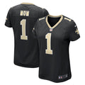 Number 1 Mom New Orleans Saints Women's Game Jersey - Black