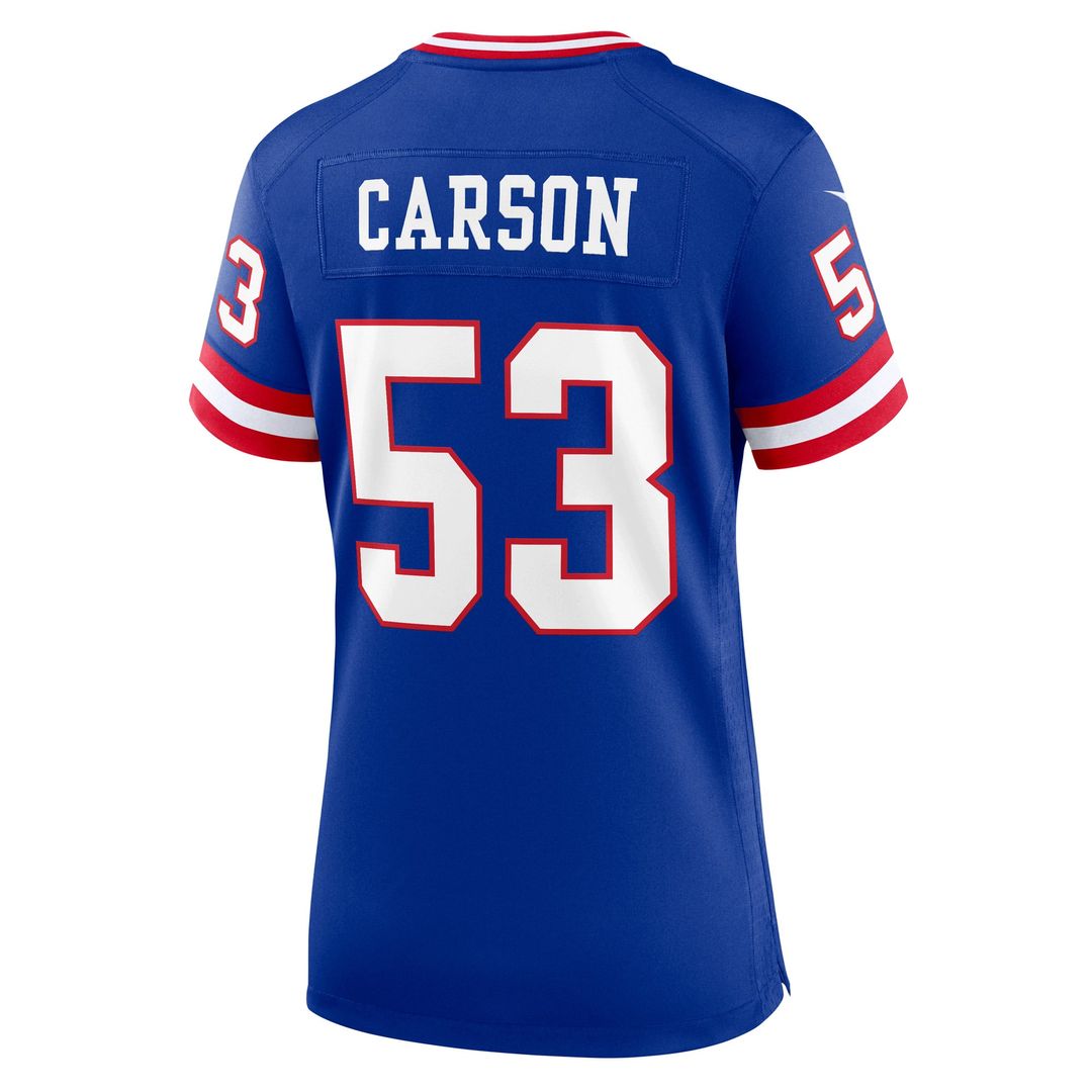Harry Carson New York Giants Women's Classic Retired Player Game Jersey - Royal