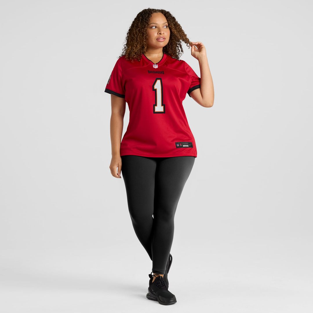Number 1 Mom Tampa Bay Buccaneers Women's Game Jersey - Red