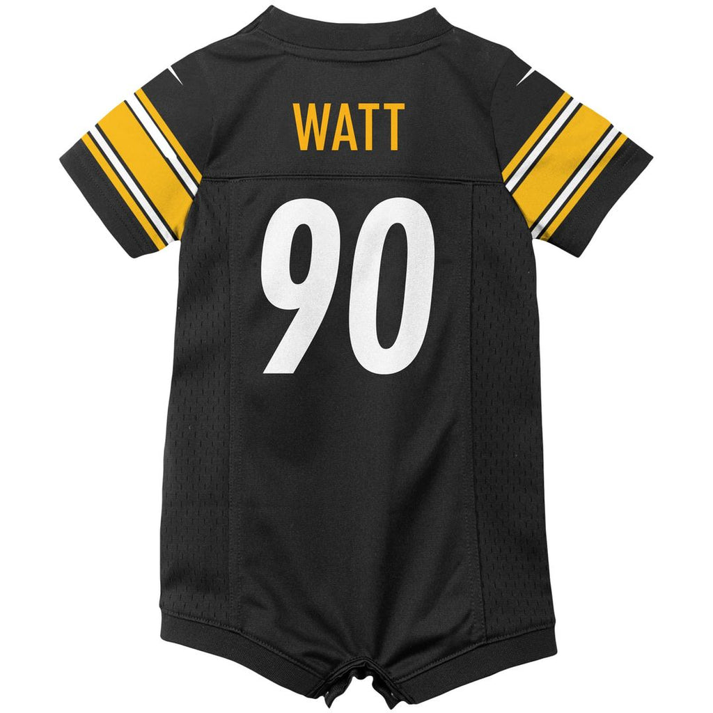 T.J. Watt Pittsburgh Steelers Newborn Romper Game Jersey - Black