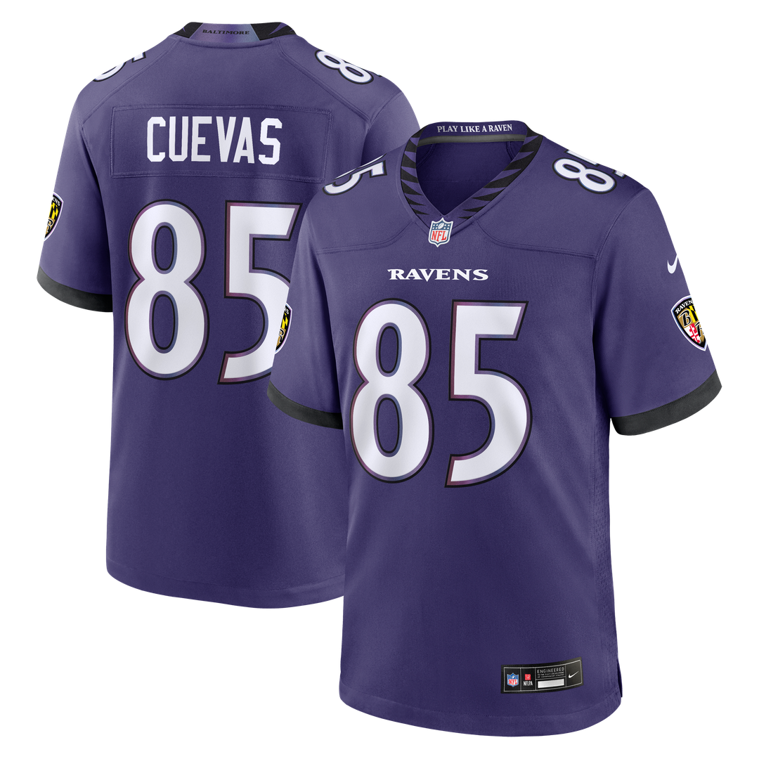 Josh Cuevas Baltimore Ravens Team Game Jersey - Purple