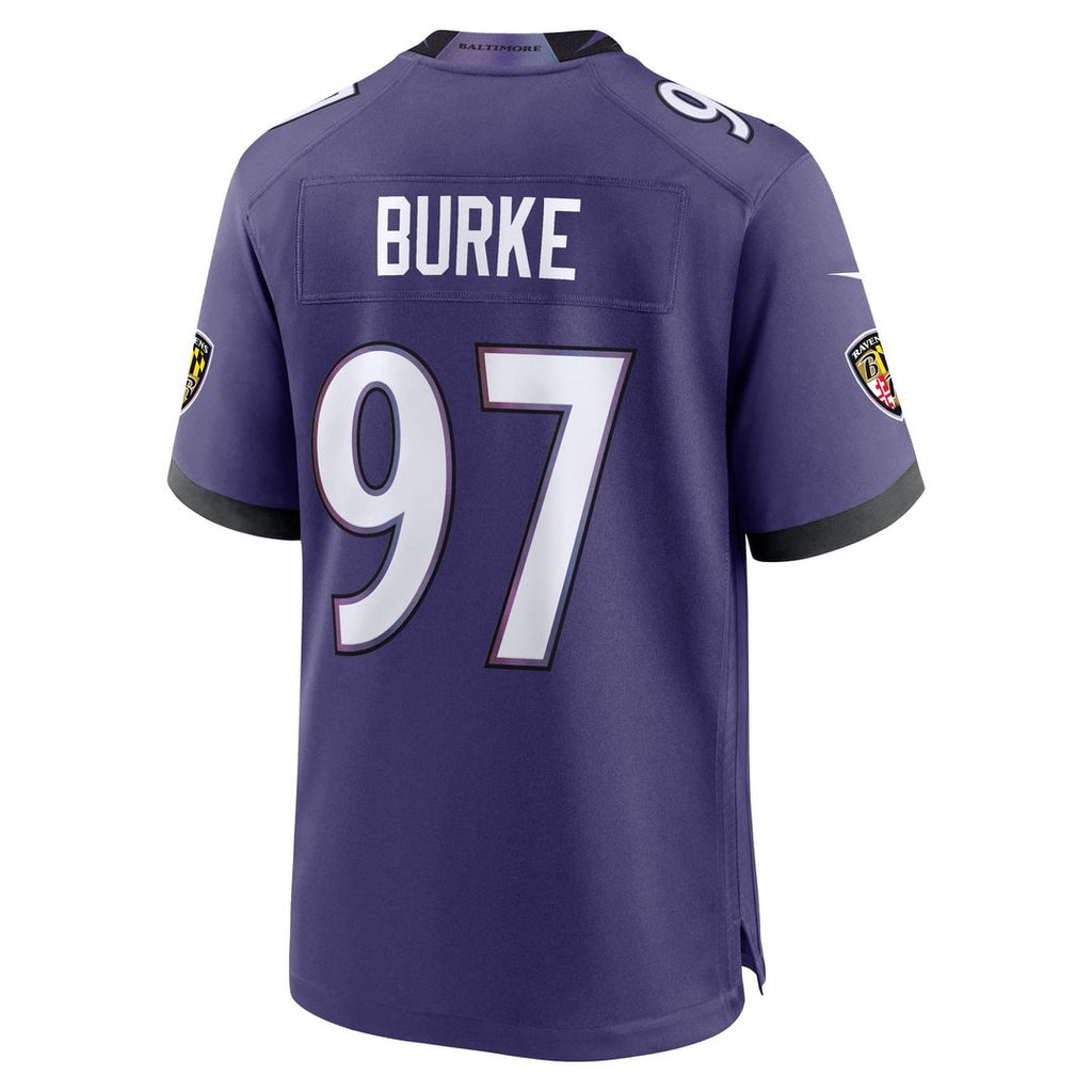 Ethan Burke Baltimore Ravens Team Game Jersey - Purple