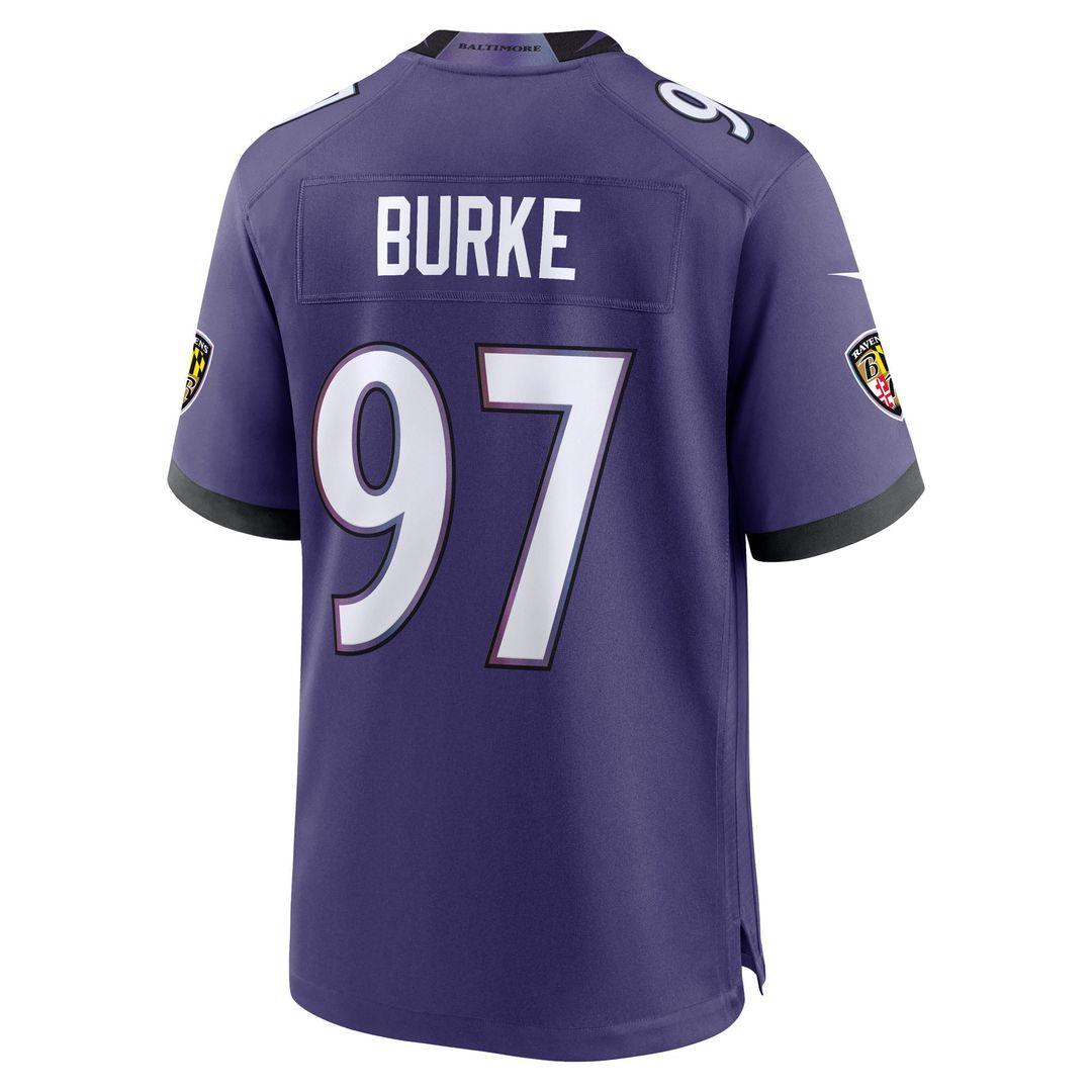 Ethan Burke Baltimore Ravens Team Game Jersey - Purple
