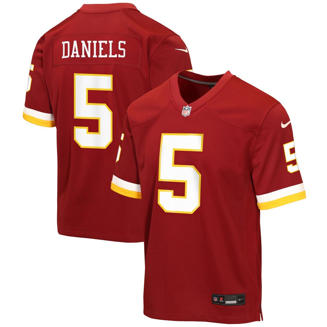 Jayden Daniels Washington Commanders Youth Hail Raiser Alternate Game Jersey - Black