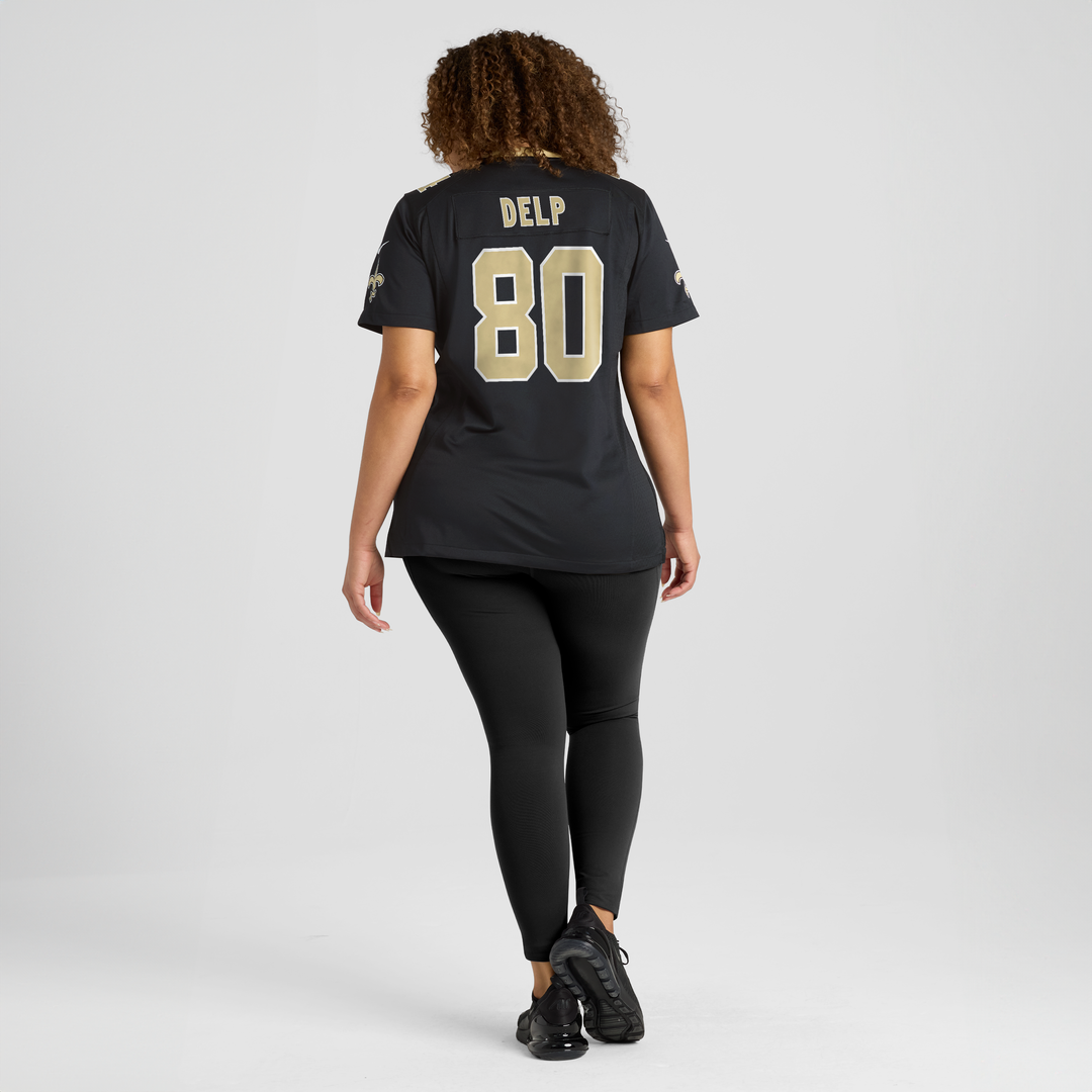 Oscar Delp New Orleans Saints Women's Team Game Jersey - Black