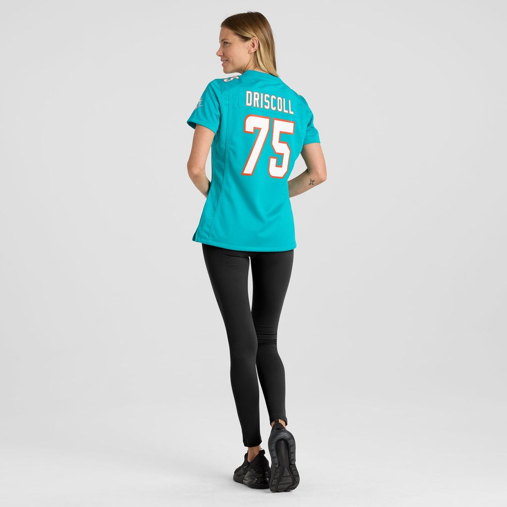 Jack Driscoll Miami Dolphins Women's Team Game Jersey - Aqua