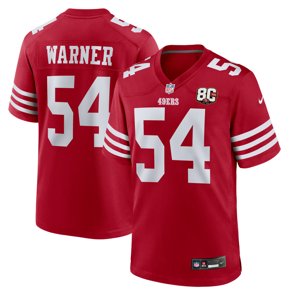 Fred Warner San Francisco 49ers 80th Anniversary Game Jersey - Scarlet
