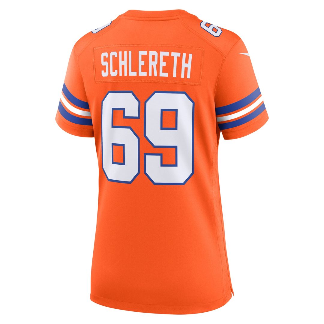 Mark Schlereth Denver Broncos Women's Mile High Collection 1977 Throwback Retired Player Game Jersey - Orange