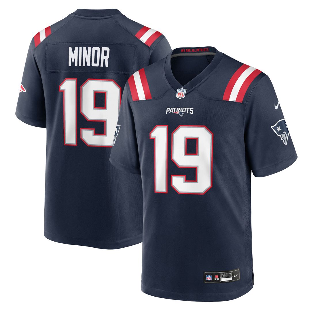 Kobee Minor New England Patriots Team Game Jersey - Navy