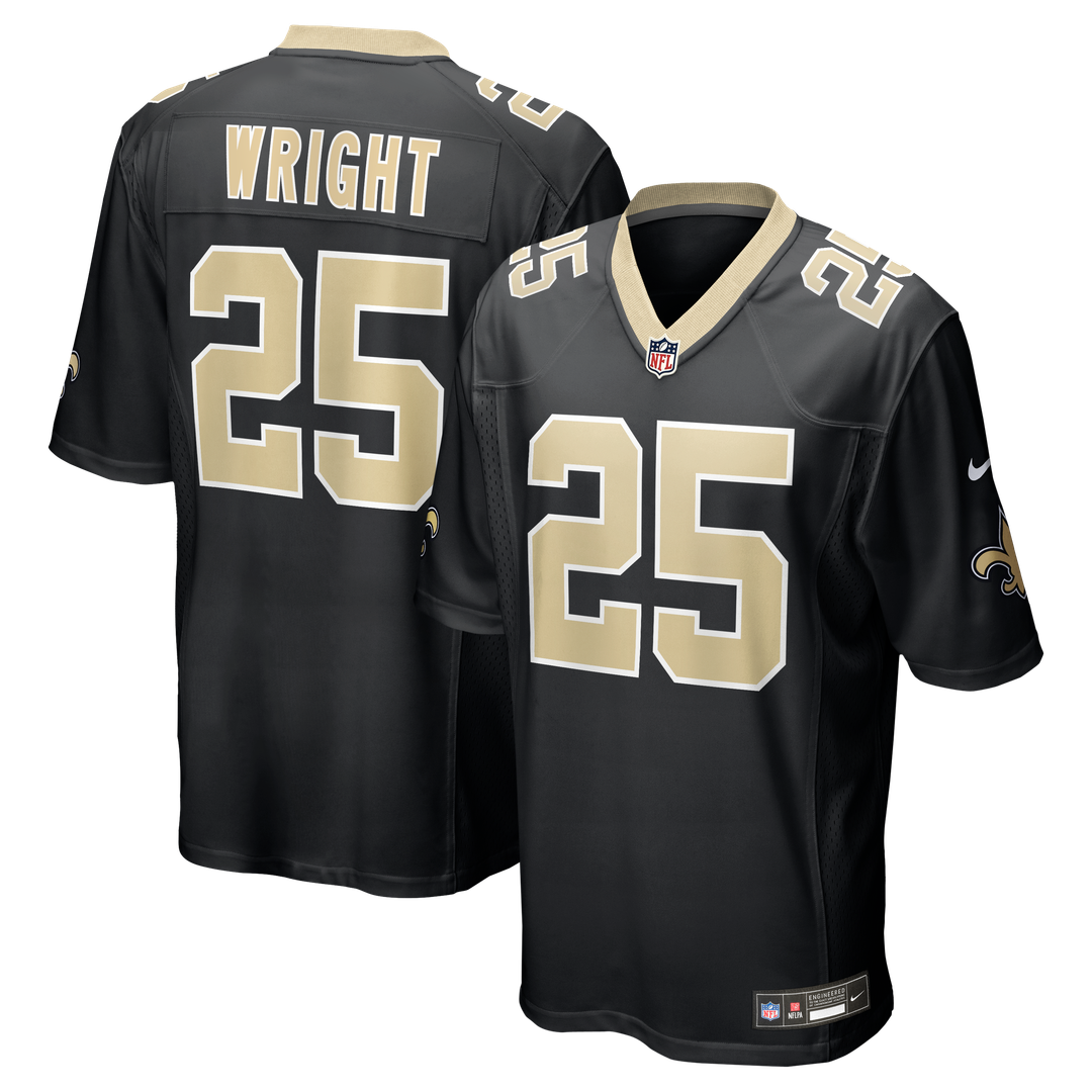 Rejzohn Wright New Orleans Saints Team Game Jersey - Black