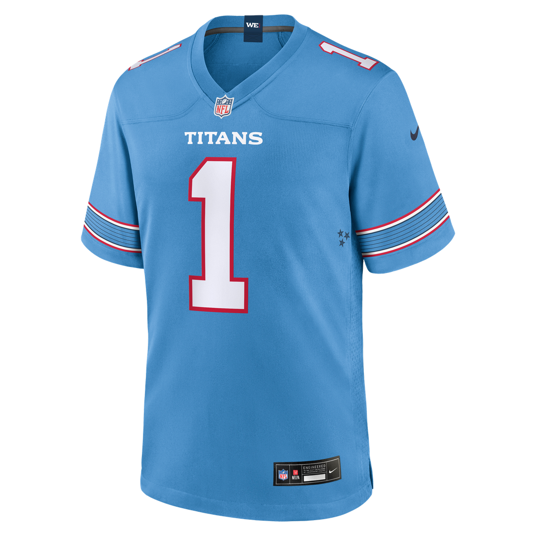 Carnell Tate Tennessee Titans Team Game Jersey - Light Blue