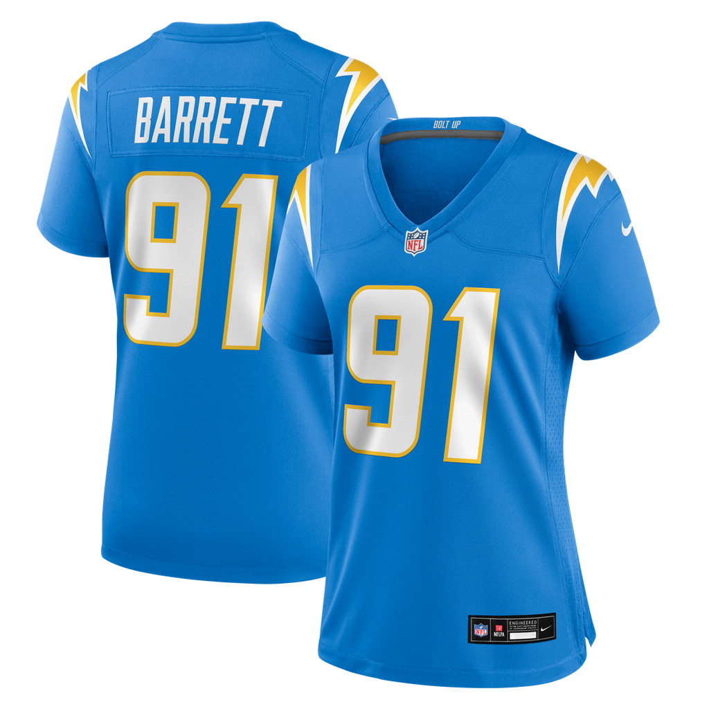 Nick Barrett Los Angeles Chargers Women's Team Game Jersey - Powder Blue