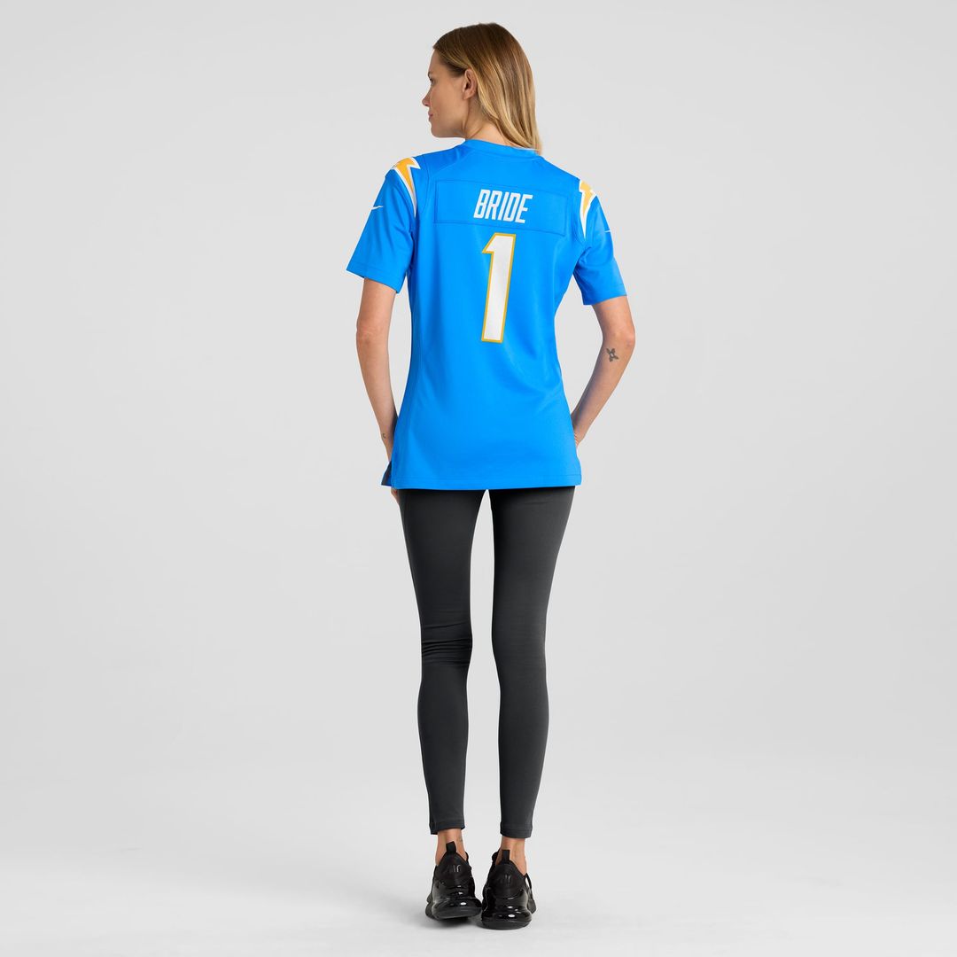 Number 1 Bride Los Angeles Chargers Women's Game Jersey - Powder Blue