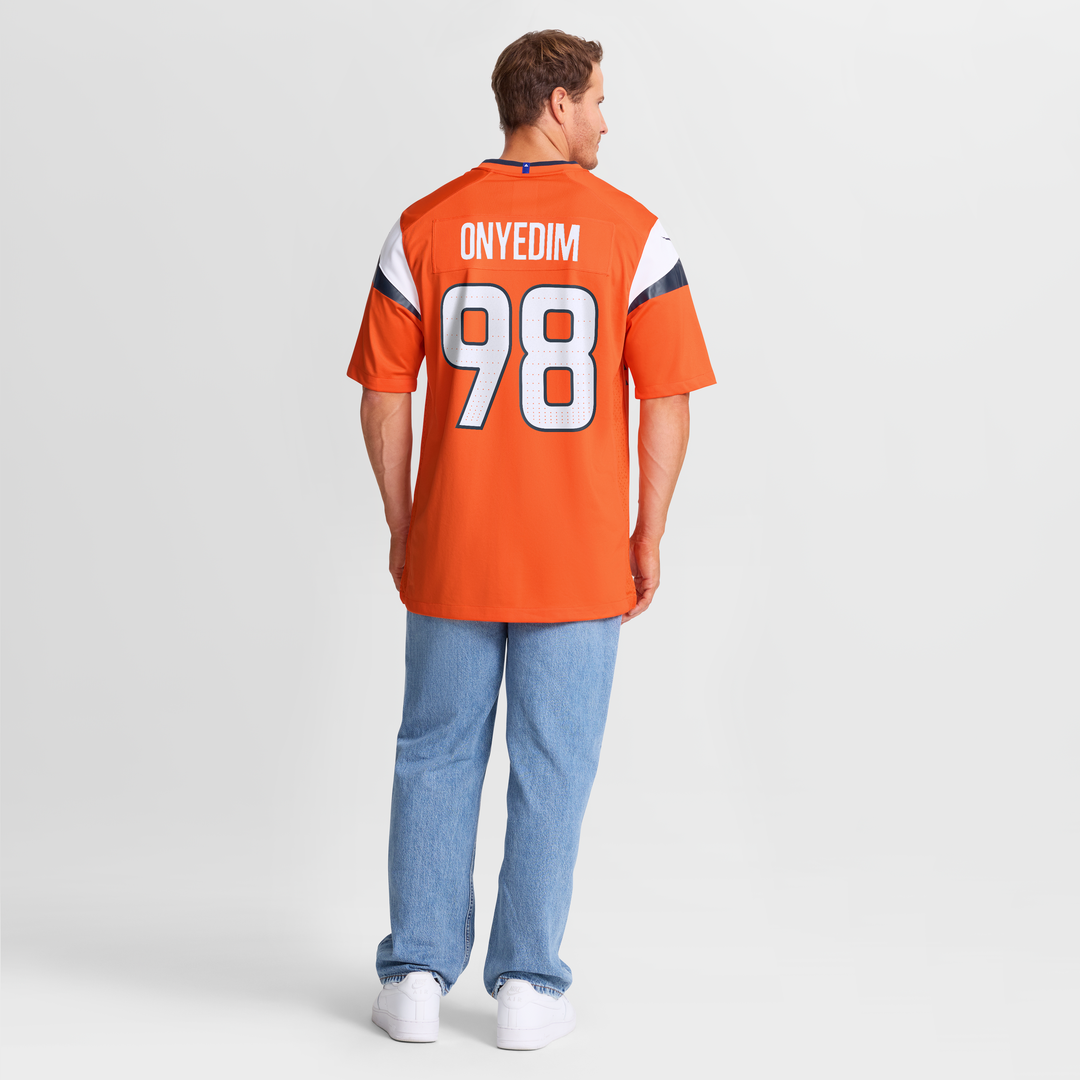Tyler Onyedim Denver Broncos Game Jersey - Orange