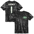 Sauce Gardner New York Jets Girls Youth Sequin V - Neck Fashion Jersey - Black